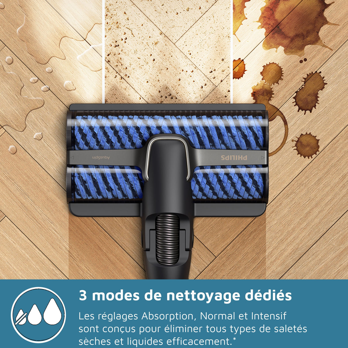 Aspirateur balai laveur 3-en-1 - PHILIPS - XW9463/10 - Série 9000 - PowerCyclone AquaTrio - 4000 tours/min - Noir