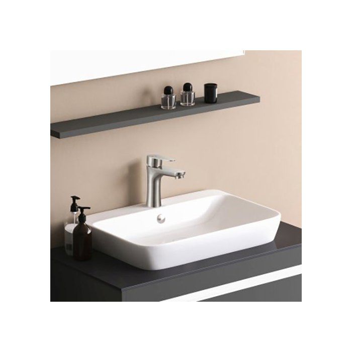 Mitigeur lavabo - EDOUARD ROUSSEAU - Onabi - Inox brossé - Cartouche céramique Ř 35 mm - Economie d'eau