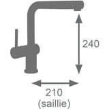 Mitigeur évier - Chromé - Douchette extractible - EDOUARD ROUSSEAU - CARRÉ