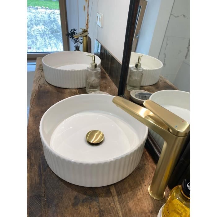 Mitigeur lavabo haut - EDOUARD ROUSSEAU - GLOSS - Laiton brossé