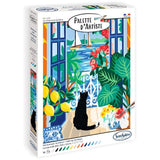 Peinture acrylique - SENTOSPHERE - Palette D'artiste - Le chat a la fenetre - Peinture a numéro pour adulte - Tableau toilée
