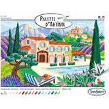 Peinture acrylique - SENTOSPHERE - Palette D'artiste - La Provence - Peinture a numéro pour adulte - Tableau en carte toilée