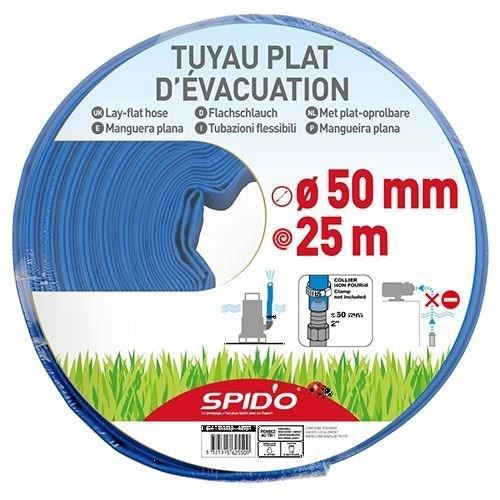 Tuyau plat d'évacuation - SPIDO - 25 m - Ø 50 mm - 4 bars