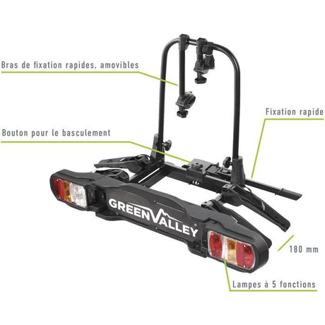 Green Valley Porte Vélo Disco 2 vélos - porte vélos voiture