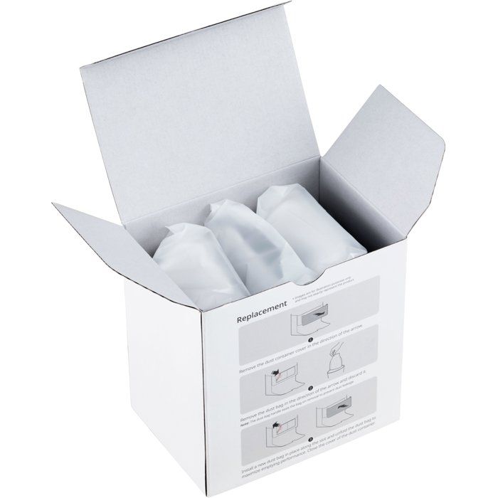 Lot de 3 sacs a poussiere - ROBOROCK - Pour QREVO et SAROS - Blanc