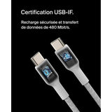 Câble tressé - BELKIN - USB-C vers USB-C - 0,15 m