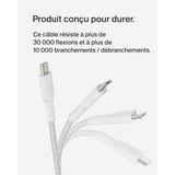 Câble tressé - BELKIN - USB-C vers USB-C - 0,15 m