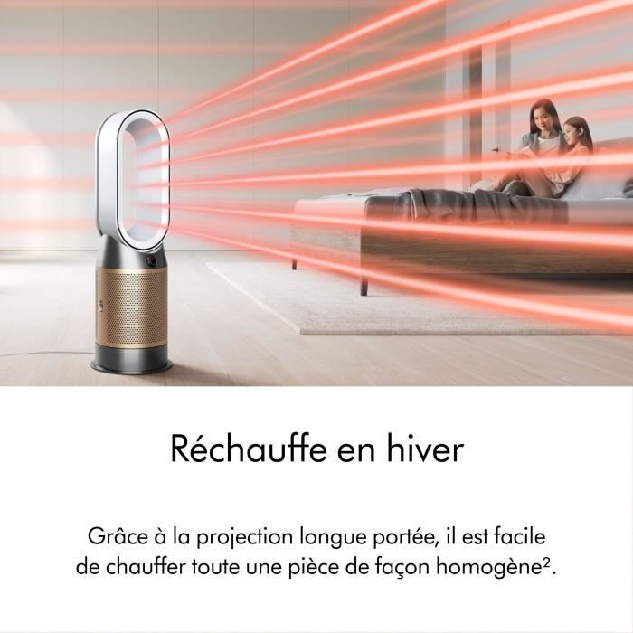Purificateur d'air - DYSON - Hot+Cool HP12 De-NOx - 290 L/s - Filtre HEPA H13 - Silencieux 50%