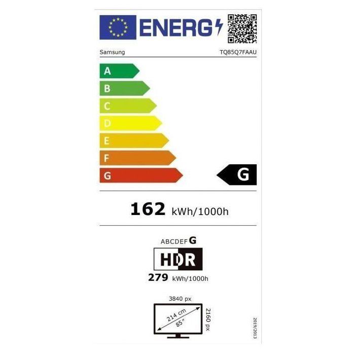 Samsung TQ85Q7FA  - TV QLED 85 (214 cm) - 4K UHD 3840x2160 - HDR10+ - Smart TV - Gaming Hub - 3xHDMI - WiFi