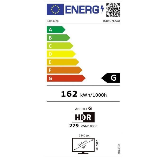 Samsung TQ85Q7F - TV QLED 85 (214 cm) - 4K UHD 3840x2160 - HDR10+ - Smart TV - Gaming Hub - 3xHDMI - WiFi