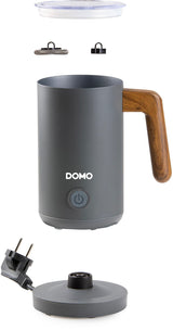 Mousseur a lait - DOMO - DO745MF - 500 W - 150 ml - Socle 360° - Gris/Bois