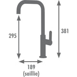 Mitigeur évier - EDOUARD ROUSSEAU - Laobane - Embase Ø 50 mm - Tube mobile - Noir / Rose Gold