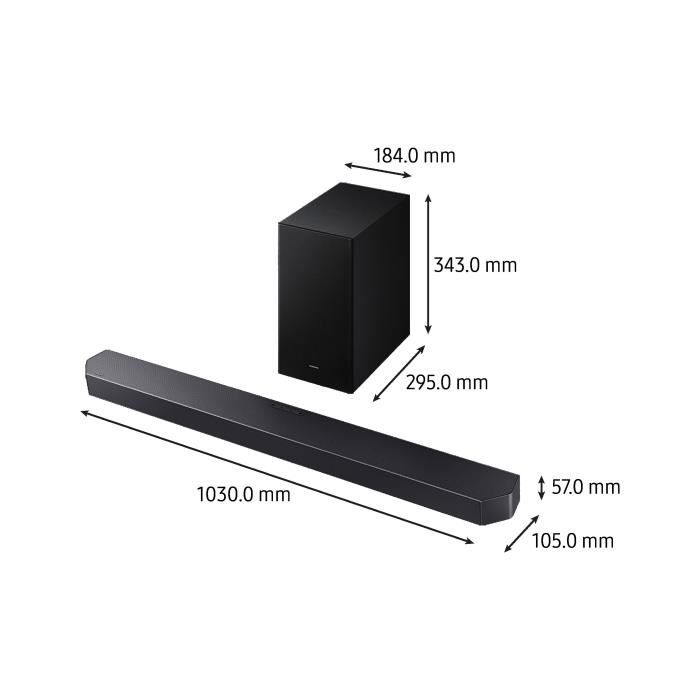 Barre de son - SAMSUNG - HW-Q610F/XE - Series 3.1ch - Caisson sans fil 6,5'' - Accoustic beam