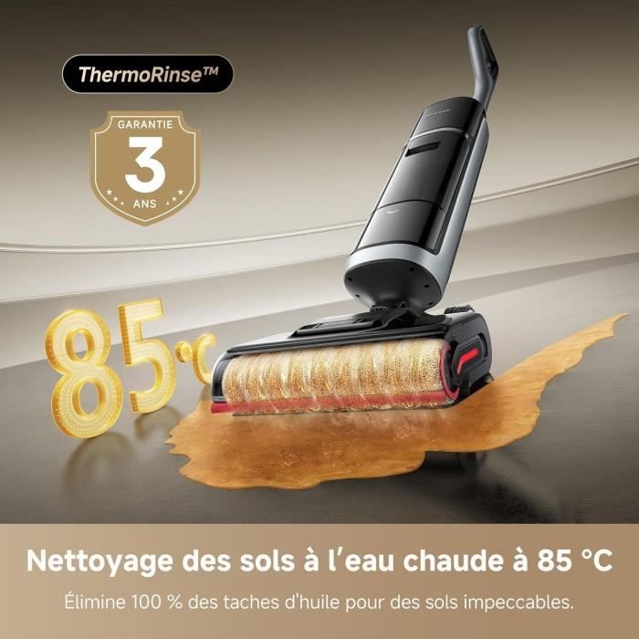 DREAME H15 Pro Heat Aspirateur Laveur - Nettoyage des sols a 85 °C - Bras robotisé IA GapFree - Capteur RVB intelligent - 22 kPa