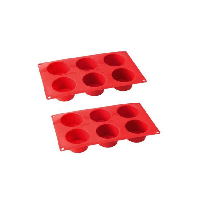 Ensemble de 2 moules a muffins 6 empreintes - DR oeTKER - Flexxibel Love - 30 x 18 cm