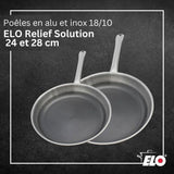Set de 2 poeles a induction - ELO - Relief Solutions - Inox 18/10 ELODUR Select antiadhésives  Ø?24?et 28?cm