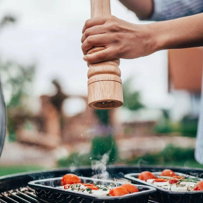 Ensemble de 2 Moulins a poivre manuel - FACKELMANN PROFESIONAL - Couleur bois - 32 cm