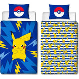 Parure de lit réversible - POKEMON - Pikachu IV - Microfibre - 1 housse de couette 140 x 200 cm + 1 taie 63 x 63 cm