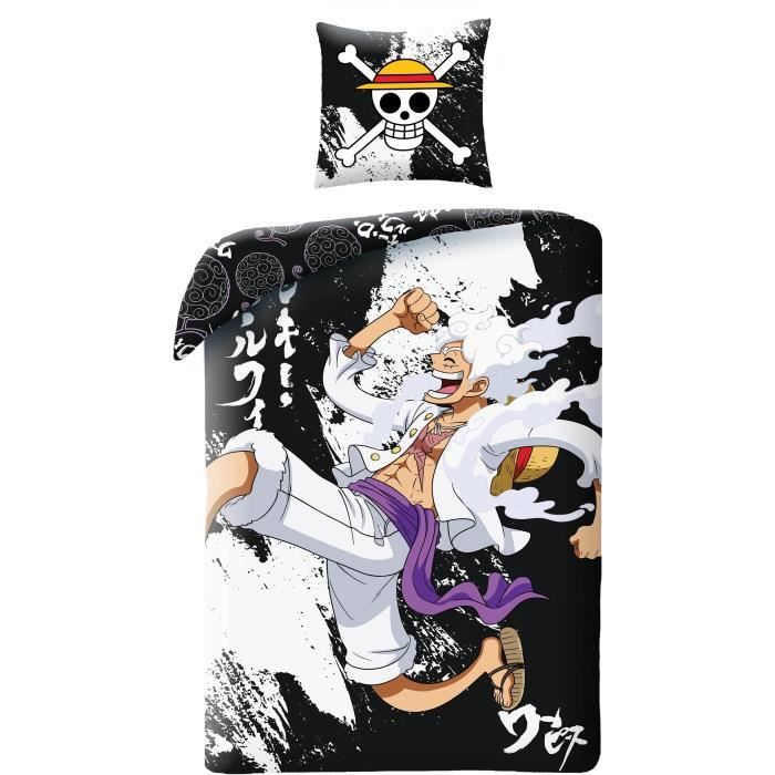 Parure de lit - ONE PIECE - Luffy Gear 5 - Microfibre - 1 housse de couette 140 x 200 cm + 1 taie 63 x 63 cm