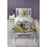 Parure de lit réversible - POKEMON - Pikachu et Evoli - Microfibre - 1 housse de couette 140 x 200 cm + 1 taie 63 x 63 cm