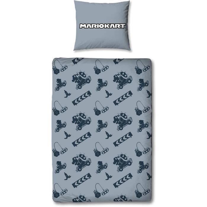 Parure de lit - MARIO BROS - Mario vs Bowser - Microfibre - 1 housse de couette 140 x 200 cm + 1 taie 63 x 63 cm