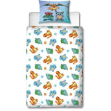 Parure de lit réversible - POKEMON - Pikachu et Starter - Bleu - Microfibre - 1 housse de couette 140 x 200 cm + 1 taie 63 x 63 cm