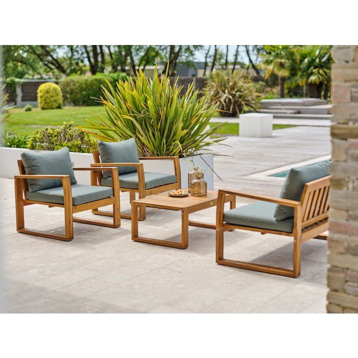 Salon bas de jardin - Olive - Bois d'acacia - 4 places - Aracaju