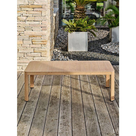 Salon bas de jardin - Gris - Aluminium imitation bois - 5 places - Goya