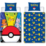 Parure de lit - POKEMON - Pikachu et Poké-ball - Microfibre - 1 housse de couette 140 x 200 cm + 1 taie 63 x 63 cm