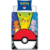 Parure de lit - POKEMON - Pikachu et Poké-ball - Microfibre - 1 housse de couette 140 x 200 cm + 1 taie 63 x 63 cm