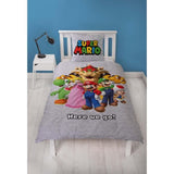 Parure de lit - MARIO BROS - Super Mario et ses amis - Microfibre - 1 housse de couette 140 x 200 cm + 1 taie 63 x 63 cm