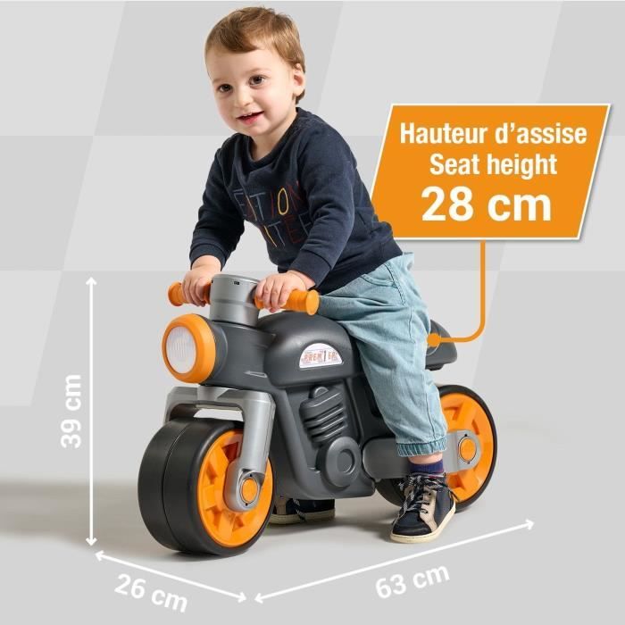 Draisienne Moto Premier - FALK - Avec roues silencieuses - Gris - 75% Plastique Recyclé - 100% Fabriqué en France - Des 12 mois