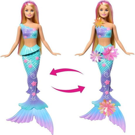 Poupée Sirene - Barbie - Flower Magic - Fleurs Éclorent - Jouable dans l'Eau - Multicolore