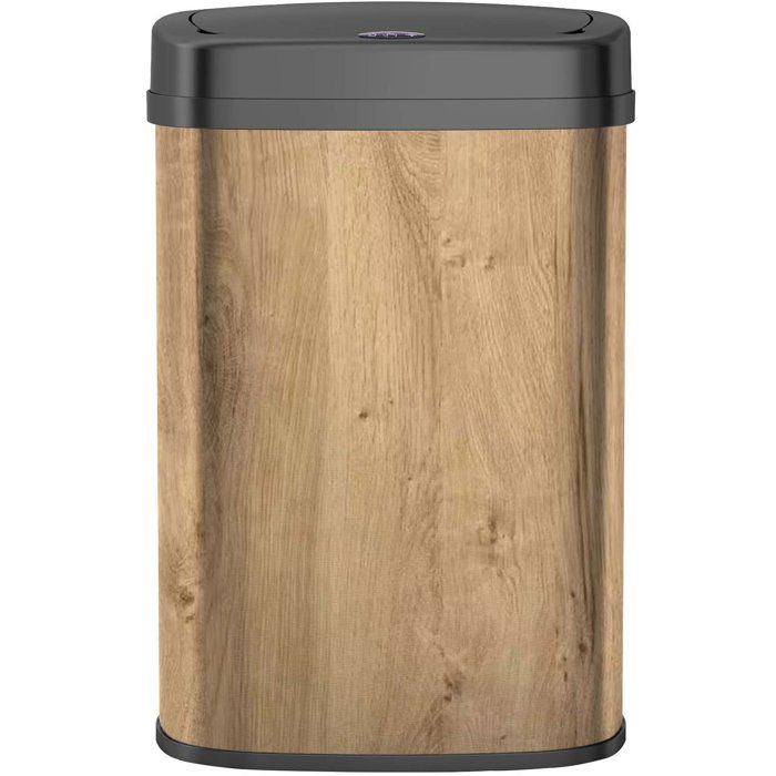 Poubelle de cuisine automatique - MAJESTIC - KITCHEN MOVE - 58 L - Bois - Acier inox avec cerclage