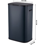 Poubelle de cuisine 60L PORTLAND – Ouverture push par pression – Acier inox Gris – KITCHEN MOVE