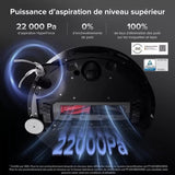 ROBOROCK SAROS 10 R&D System - Aspirateur Robot Laveur avec Base entierement autonome en eau - 22000 Pa - LDS rétractable