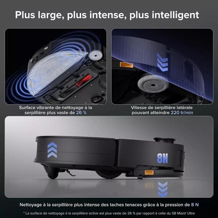 ROBOROCK SAROS 10 R&D System - Aspirateur Robot Laveur avec Base entierement autonome en eau - 22000 Pa - LDS rétractable