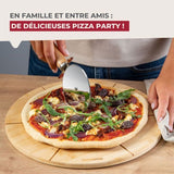 Ensemble de 2 Planches a pizza avec rainures de coupe - FACKELMANN - Ø 32 cm