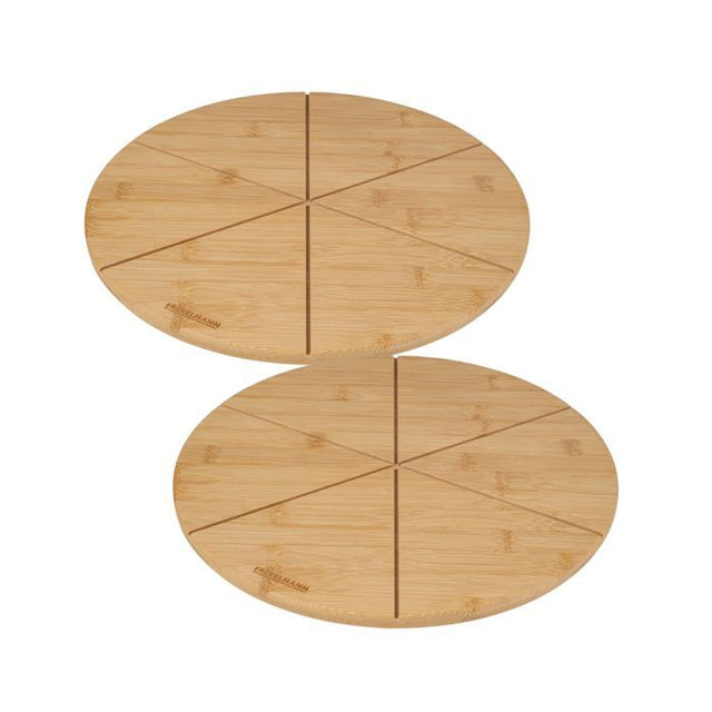 Ensemble de 2 Planches a pizza avec rainures de coupe - FACKELMANN - ō 32 cm