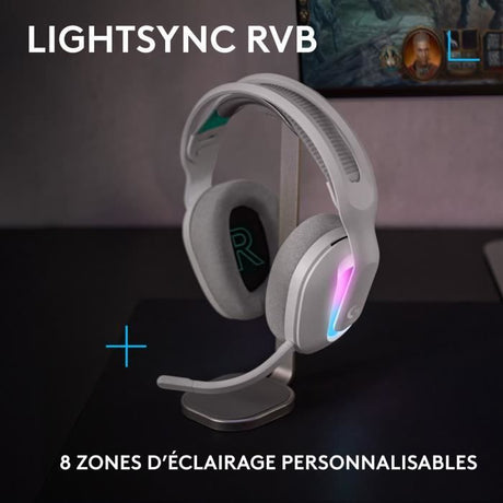 Casque gamer - sans fil - Logitech G - G522 - Lightspeed - Blanc