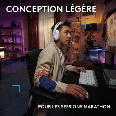 Casque gamer - sans fil - Logitech G - G522 - Lightspeed - Blanc