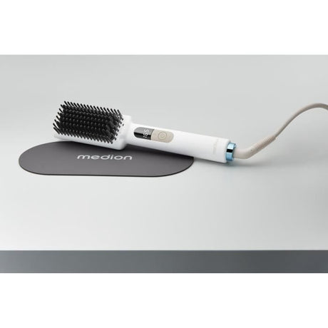 Brosse chauffante - MEDION - MD19859 - 46 W - 5 niveaux de chaleur - 165 a 210°C - Blanc