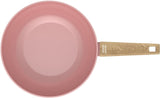Wok - Tous feux dont induction - ARTHUR MARTIN - AM4944 - Revetement céramique - Ř 28 cm - Rose