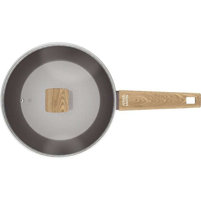 Sauteuse - Tous feux dont induction - ARTHUR MARTIN - AM9910 - Revetement céramique - Ř 28 cm - Couvercle et panier inox - Taupe
