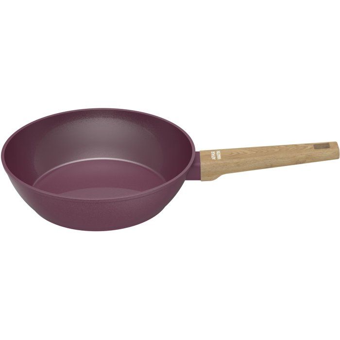 Sauteuse - Tous feux dont induction - ARTHUR MARTIN - AM3056 - Revetement céramique - Ř 24 cm - Couvercle et panier inox - Prune