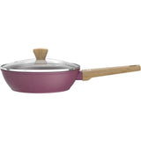 Sauteuse - Tous feux dont induction - ARTHUR MARTIN - AM3056 - Revetement céramique - Ř 24 cm - Couvercle et panier inox - Prune
