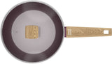 Sauteuse - Tous feux dont induction - ARTHUR MARTIN - AM3056 - Revetement céramique - Ø 24 cm - Couvercle et panier inox - Prune