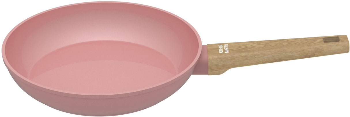 Set de 3 poeles - Tous feux dont induction - ARTHUR MARTIN - AM5388 - Revetement céramique - Ø 20-24-28 cm - Rose