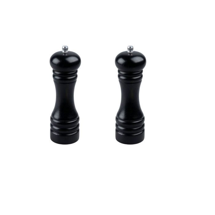 Ensemble de 2 Moulins a poivre manuel - FACKELMANN PROFESIONAL - 18 cm - Noir
