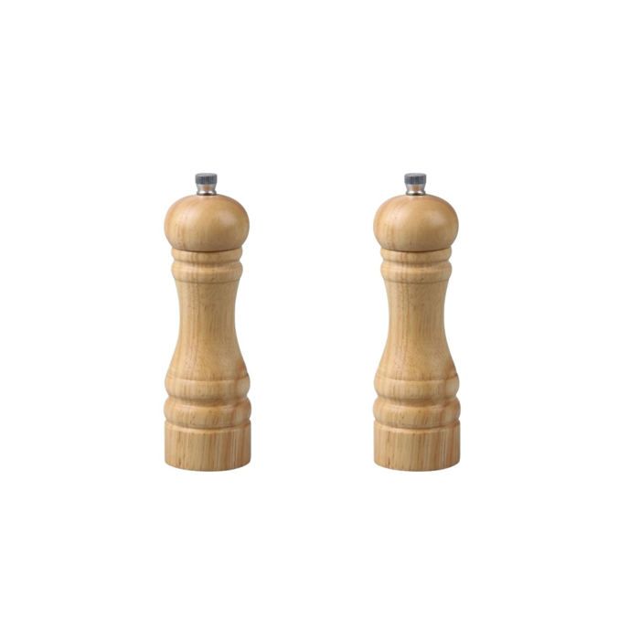Ensemble de 2 Moulins a poivre manuel - FACKELMANN - FM Professional Divers - Couleur bois - 18 cm